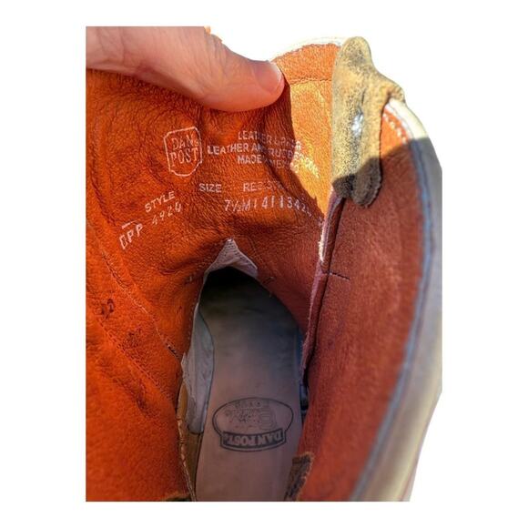 Dan Post Star Inlay Cowboy Boot Square Toe Side Zip Women size 7.5 - Picture 7 of 10